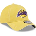 gelbe-gebogene-verstellbare-kappe-9twenty-washed-contrast-der-los-angeles-lakers-nba-von-new-era