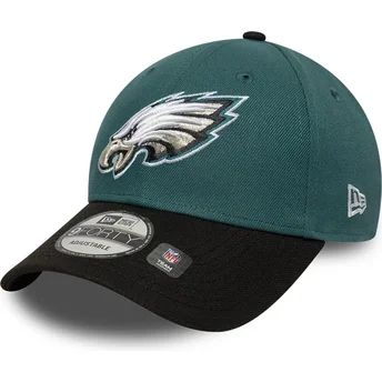 grune-und-schwarze-verstellbare-curved-cap-9forty-the-league-der-philadelphia-eagles-nfl-von-new-era