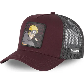 Capslab Naruto Uzumaki CAS NAR2 Maroon and Grey Trucker Hat