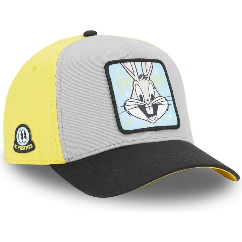 graue-gelbe-und-schwarze-gebogene-snapback-kappe-bugs-bunny-loo11-bep1-looney-tunes-von-capslab