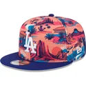 multicolor-flat-brim-snapback-9fifty-printed-spring-training-fan-pack-2025-der-los-angeles-dodgers-mlb-von-new-era