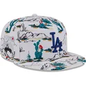 weisse-snapback-flachkappe-9fifty-print-spring-training-fan-pack-2025-der-los-angeles-dodgers-mlb-von-new-era