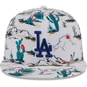 weisse-snapback-flachkappe-9fifty-print-spring-training-fan-pack-2025-der-los-angeles-dodgers-mlb-von-new-era