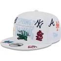 weisse-flache-snapback-kappe-9fifty-scatter-spring-training-fan-pack-2025-von-mlb-grapefruit-league-logo-von-new-era