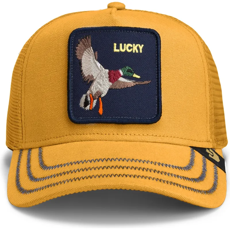 trucker-cap-gelb-ente-lucky-gotta-be-quicker-core-canvas-the-farm-von-goorin-bros