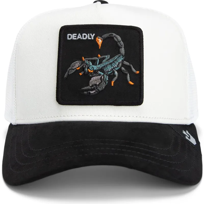 trucker-cap-beige-und-schwarz-skorpion-deadly-the-suede-scorpion-global-core-micro-suede-the-farm-von-goorin-bros