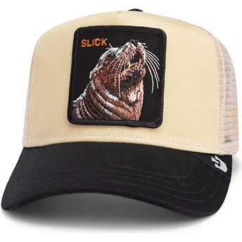 Trucker-Cap beige und schwarz Robbe The Slick Seal Fab Farm von Goorin Bros.