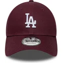 verstellbare-9forty-kappe-mit-gebogenem-schirm-in-weinrot-aus-dem-colour-pack-der-los-angeles-dodgers-mlb-von-new-era