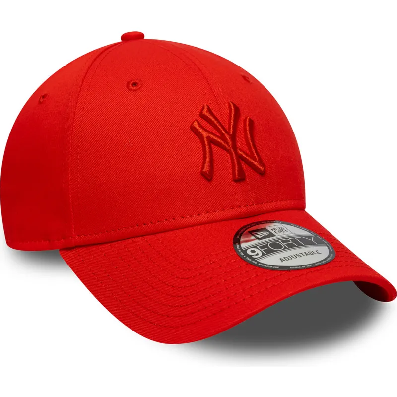 rote-verstellbare-curved-cap-mit-rotem-logo-9forty-colour-pack-der-new-york-yankees-mlb-von-new-era