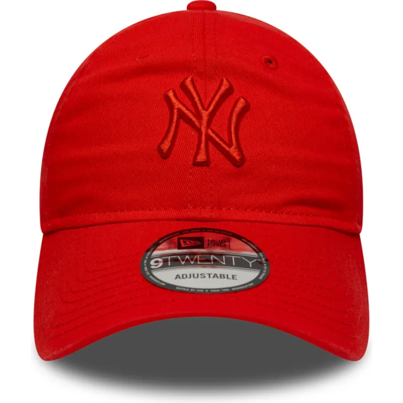 rote-verstellbare-curved-cap-mit-rotem-logo-9twenty-colour-pack-der-new-york-yankees-mlb-von-new-era