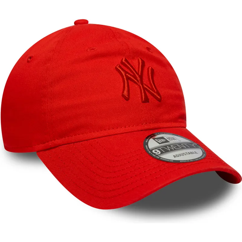 rote-verstellbare-curved-cap-mit-rotem-logo-9twenty-colour-pack-der-new-york-yankees-mlb-von-new-era
