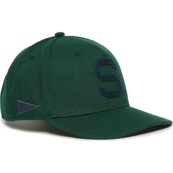 Superdry Snapback-Kappe mit gebogenem Schirm, grün, Grafik B-Boy, Emaille-Grün