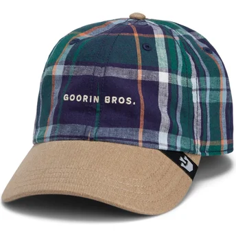 Goorin Bros. Gebogener Schirm Hardly Working Papa Kappe Madras The Farm Marineblau und Braun Snapback Kappe