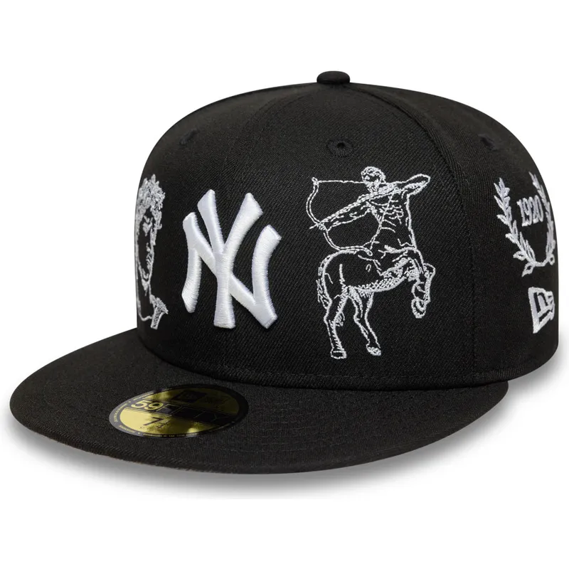 schwarze-enganliegende-59fifty-flatcap-mythical-der-new-york-yankees-mlb-von-new-era