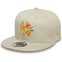 beige-snapback-kappe-9fifty-floral-der-new-york-yankees-mlb-von-new-era