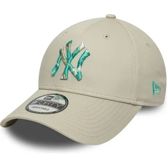 Beige verstellbare 9FORTY Seasonal Infill Kappe der New York Yankees MLB von New Era