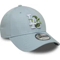blaue-verstellbare-curved-cap-9forty-floral-icon-der-los-angeles-dodgers-mlb-von-new-era