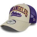 trucker-cap-beige-und-violett-e-frame-script-der-los-angeles-lakers-nba-von-new-era