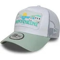 trucker-cap-weiss-und-grun-santorini-greece-a-frame-summer-von-new-era