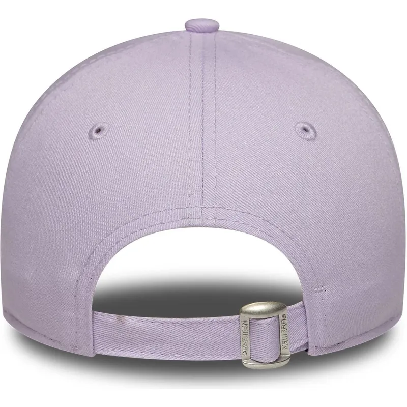 violette-verstellbare-curved-cap-fur-damen-mit-violettem-logo-9forty-league-essential-der-los-angeles-dodgers-mlb-von-new-era