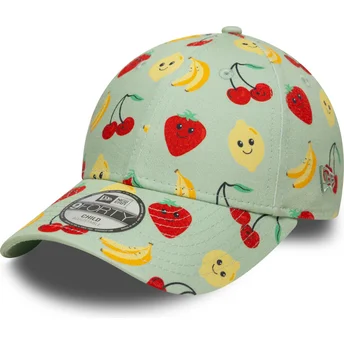 Grüne verstellbare Kinder-Cap 9FORTY All Over Print Fruit von New Era