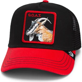 Schwarze und rote Trucker-Kappe Kuh The Goat Steer Fab...