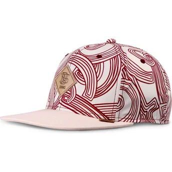 Beige-rote Snapback-Kappe MA Pattern von Djinns