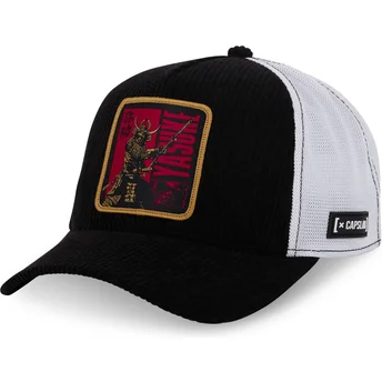 Schwarz-weiße Trucker-Kappe Yasuke YAS2 Assassin's Creed von Capslab