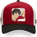 capslab-one-piece-op5-red-monkey-d-luffy-rot-weiss-schwarze-trucker-kappe