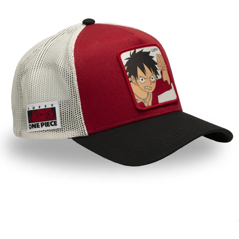trucker-cap-rot-weiss-und-schwarz-monkey-d-luffy-op5-red-one-piece-von-capslab