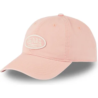 Verstellbare hellrosa gebogene Kappe LOG03 CD von Von Dutch
