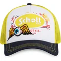 von-dutch-x-schott-nyc-patch-weisse-gelbe-und-schwarze-trucker-kappe