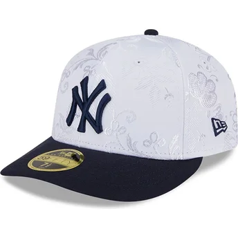 New Era New York Yankees MLB 59FIFTY Day Low Profile Navy und Weiß Angepasste Flache Kappe