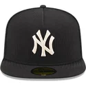 schwarze-enganliegende-flat-cap-59fifty-day-a-frame-der-new-york-yankees-mlb-von-new-era