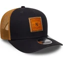trucker-cap-marineblau-und-braun-9seventy-stretch-snap-debossed-logo-new-york-yankees-mlb-von-new-era
