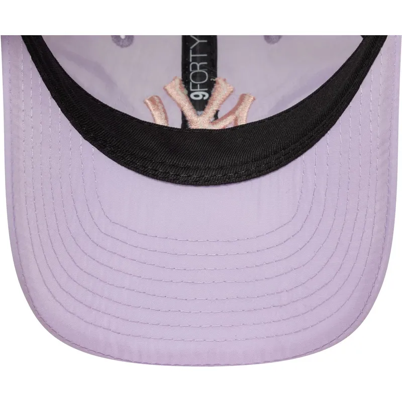 violette-gebogene-snapback-kappe-fur-kinder-9forty-sun-shield-der-new-york-yankees-mlb-von-new-era