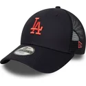 marineblaue-verstellbare-trucker-kappe-fur-kinder-mit-rotem-logo-9forty-homefield-der-los-angeles-dodgers-mlb-von-new-era