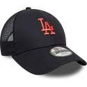 verstellbare-marineblaue-trucker-kappe-fur-jungen-mit-rotem-logo-9forty-homefield-der-los-angeles-dodgers-mlb-von-new-era