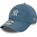 verstellbare-blaue-curved-cap-9twenty-denim-new-york-yankees-mlb-von-new-era