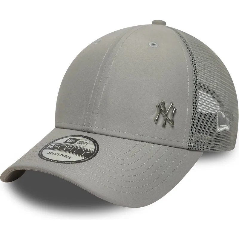 graue-verstellbare-9forty-flawless-trucker-cap-der-new-york-yankees-mlb-von-new-era