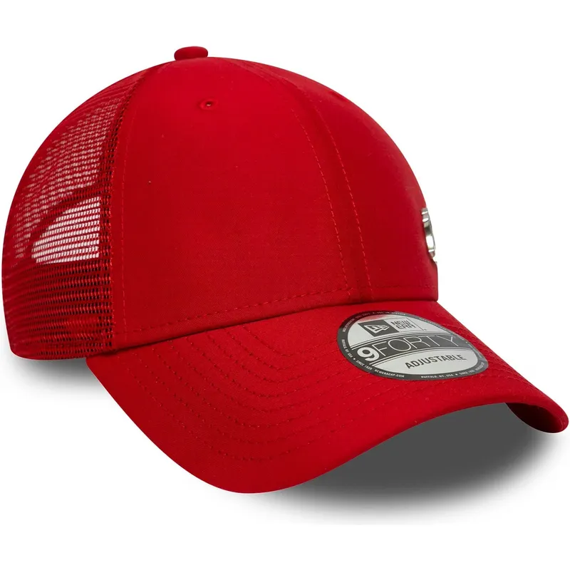 rote-verstellbare-9forty-flawless-trucker-kappe-der-new-york-yankees-mlb-von-new-era