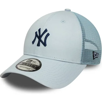 Verstellbare blaue Trucker-Kappe mit marineblauem Logo 9FORTY Homefield der New York Yankees MLB von New Era.