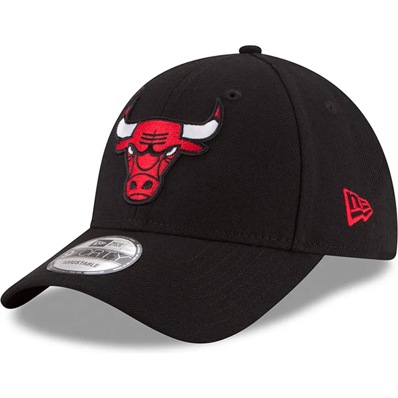 schwarze-gebogene-verstellbare-kinderkappe-9forty-the-league-von-chicago-bulls-nba-von-new-era