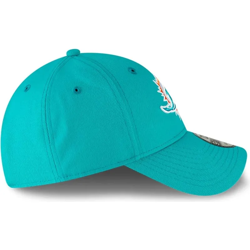 blaue-gebogene-verstellbare-kinderkappe-9forty-the-league-der-miami-dolphins-nfl-von-new-era