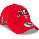 rote-gebogene-verstellbare-kinderkappe-9forty-the-league-der-tampa-bay-buccaneers-nfl-von-new-era