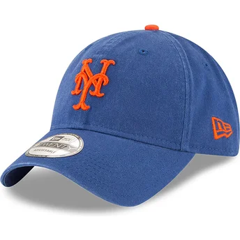 New Era 9TWENTY Core Classic New York Mets MLB verstellbare blaue Kappe mit gebogenem Schirm