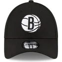 schwarze-verstellbare-gebogene-kappe-9forty-the-league-der-brooklyn-nets-nba-von-new-era