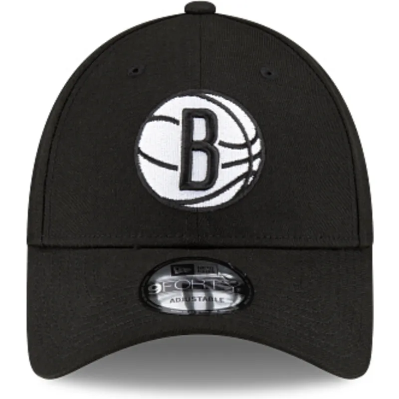 schwarze-verstellbare-gebogene-kappe-9forty-the-league-der-brooklyn-nets-nba-von-new-era