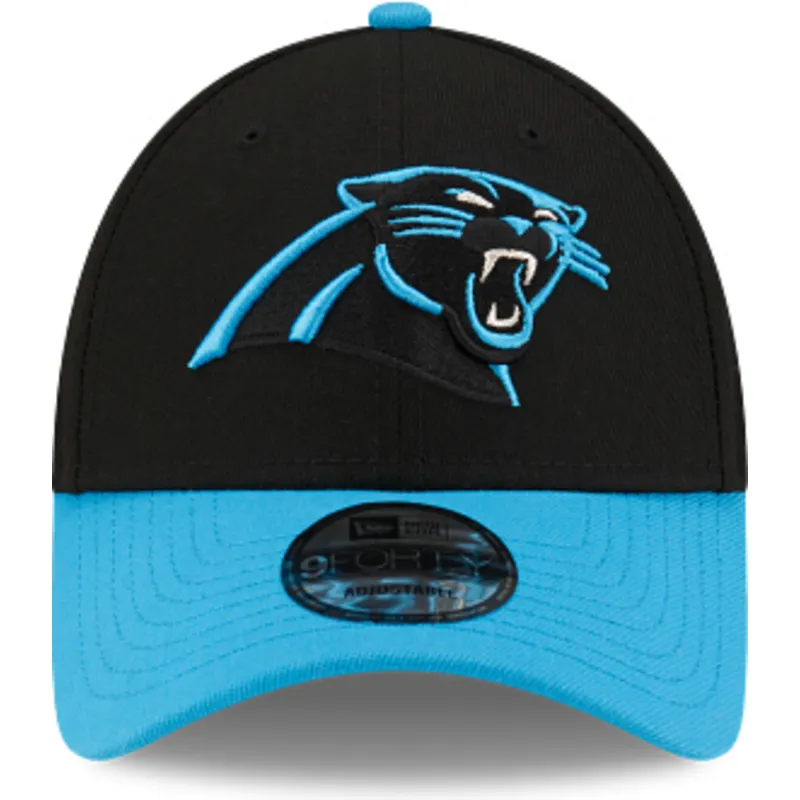 schwarze-und-blaue-verstellbare-curved-cap-9forty-the-league-der-carolina-panthers-nfl-von-new-era