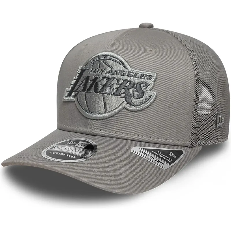 graue-trucker-cap-mit-grauem-logo-9seventy-stretch-snap-tonal-der-los-angeles-lakers-nba-von-new-era